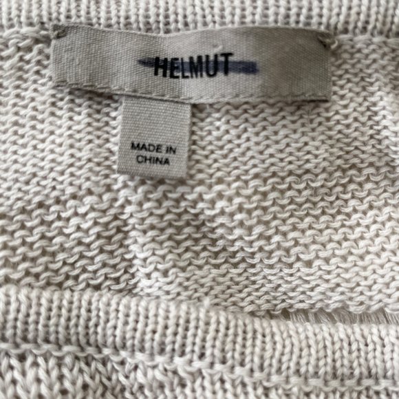 HELMUT HELMUT LANG Knit Sweater Small Gray Cold Shoulder Cotton Yak VGUC - Picture 6 of 8